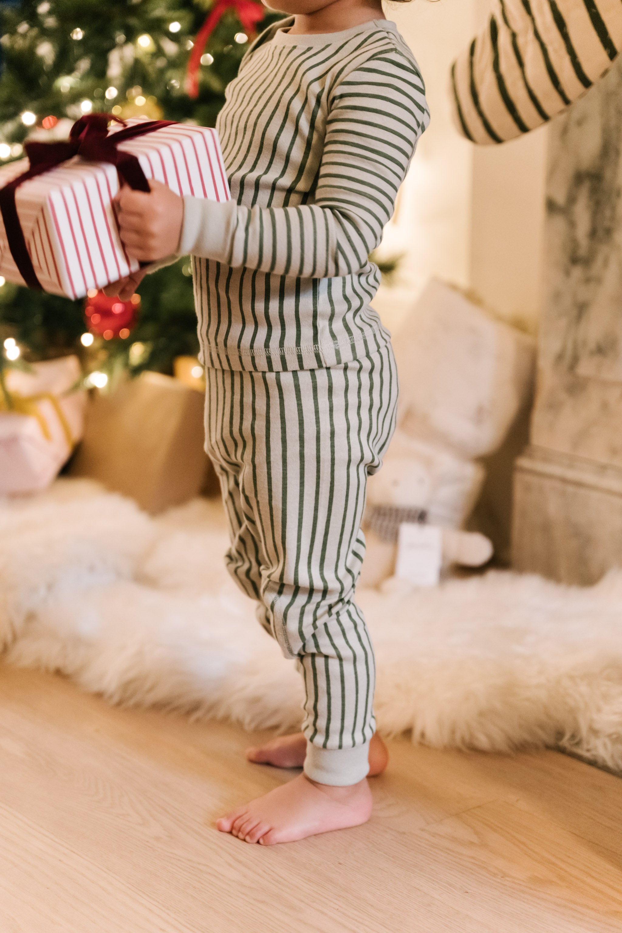 Pehr-Ribbed Kids Pajama-Stripes Away Evergreen-3