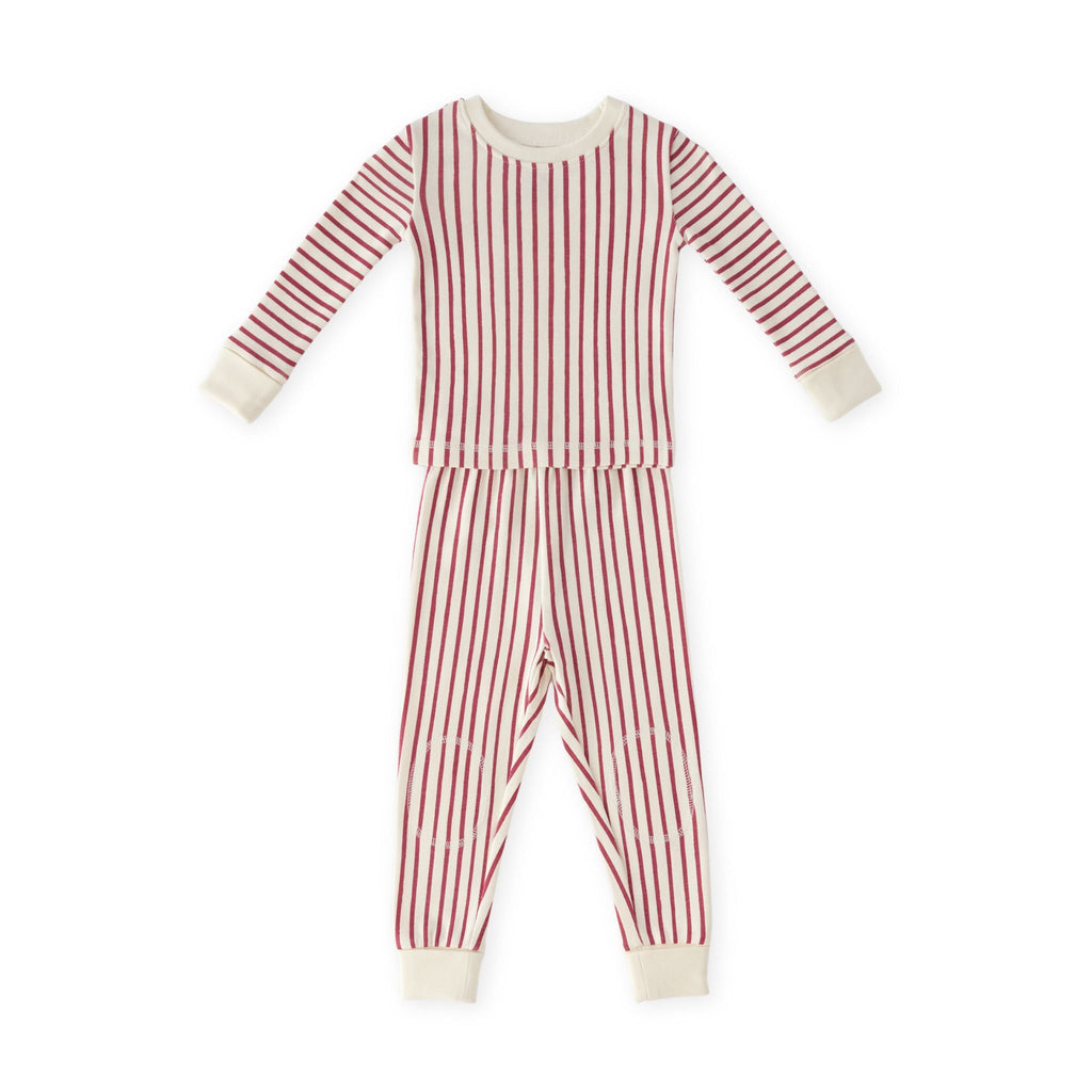Ribbed Toddler Pajama - Stripes Away Berry