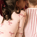 Pehr-ribbed kids Pajama-With a bow-4