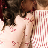 Pehr-ribbed kids Pajama-With a bow-4