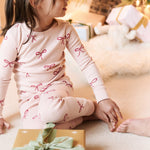 Pehr-ribbed kids Pajama-With a bow-5