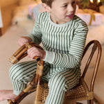 Pehr-Ribbed Kids Pajama-Stripes Away Evergreen-2