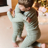 Pehr-Ribbed Kids Pajama-Stripes Away Evergreen-3