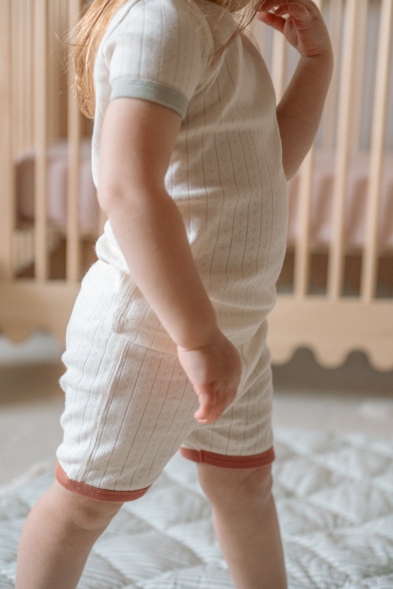 Pehr-Pointelle Short Sleeve Toddler Pajama-Natural-4