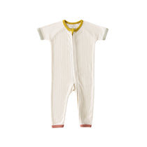 Pehr-Pointelle Short Sleeve Baby Sleeper-Natural-1