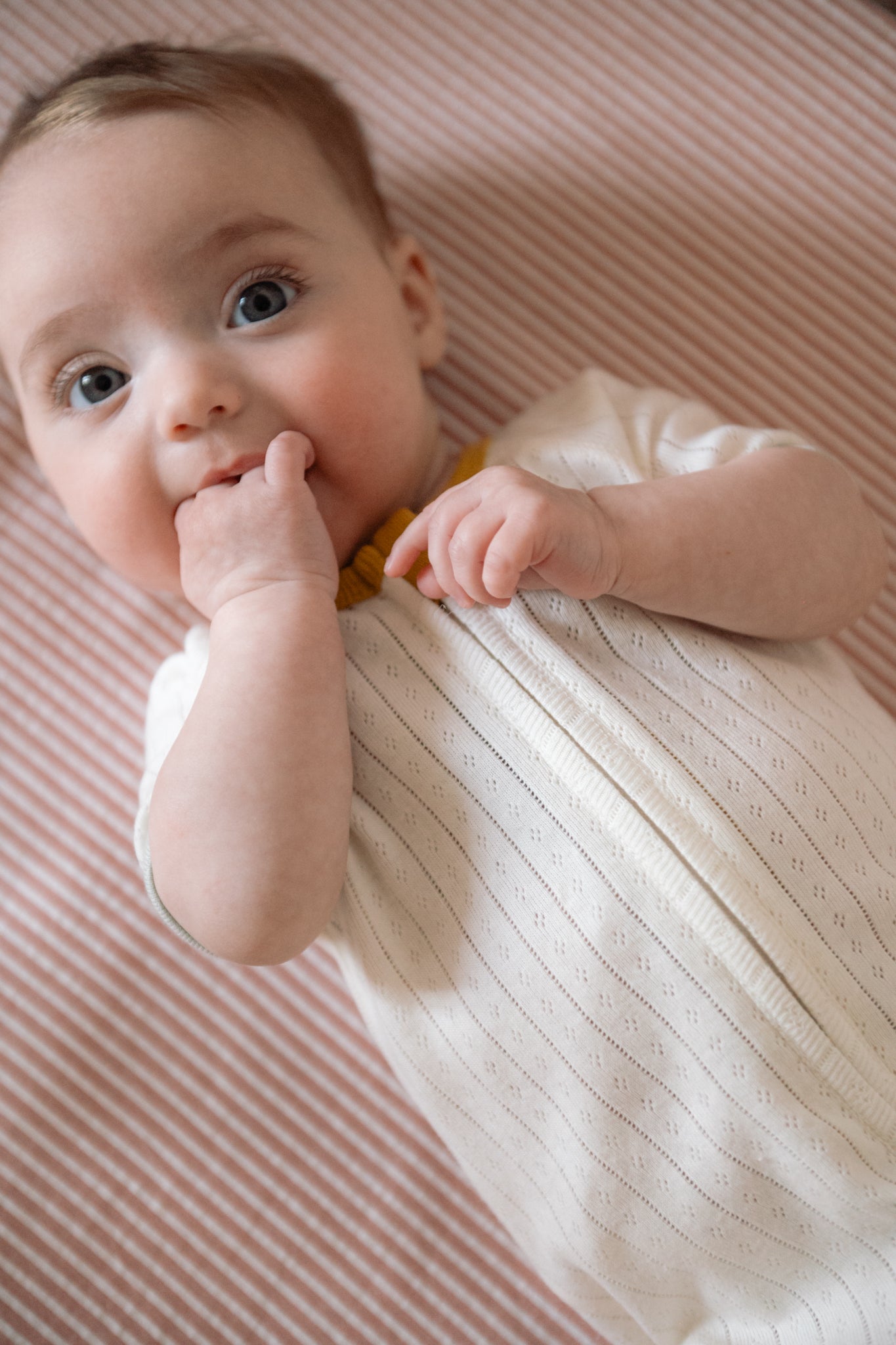 Pehr-Pointelle Short Sleeve Baby Sleeper-Natural-2