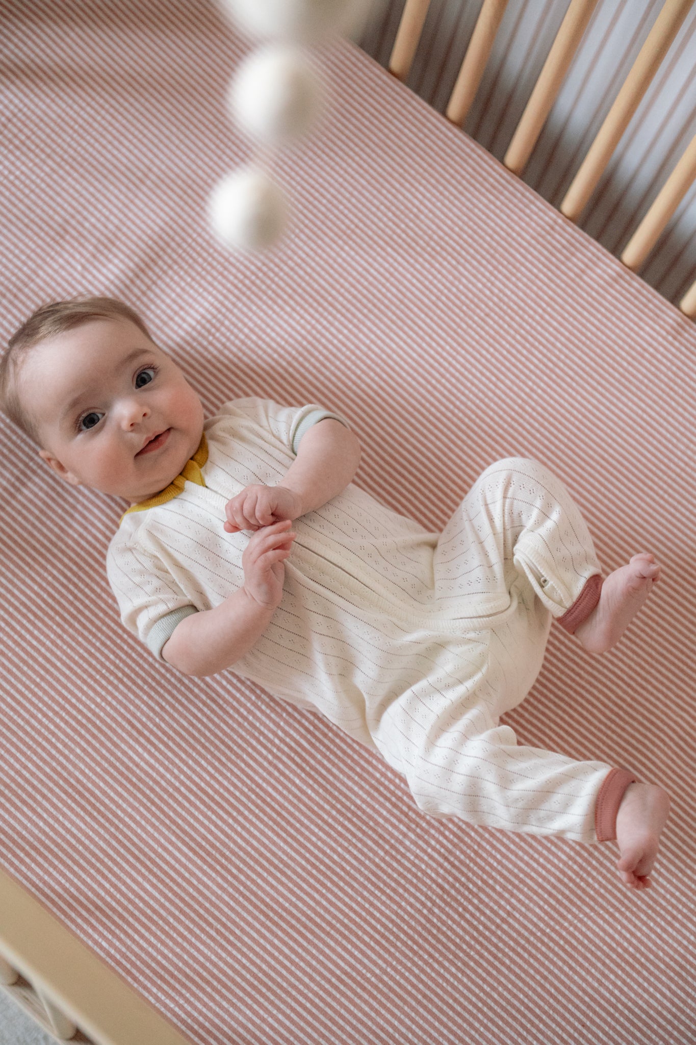 Pehr-Pointelle Short Sleeve Baby Sleeper-Natural-3