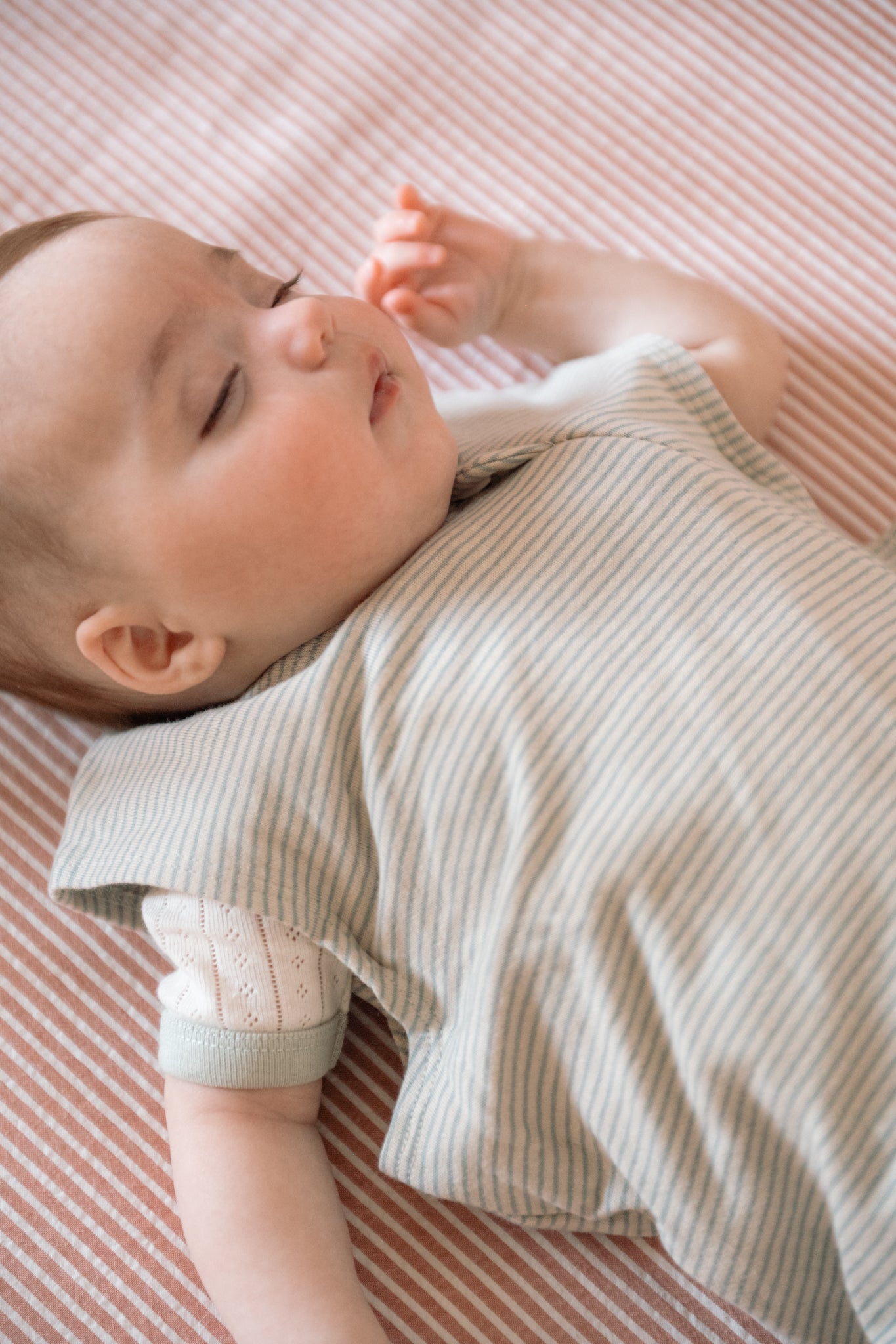 Pehr-Pointelle Short Sleeve Baby Sleeper-Natural-7