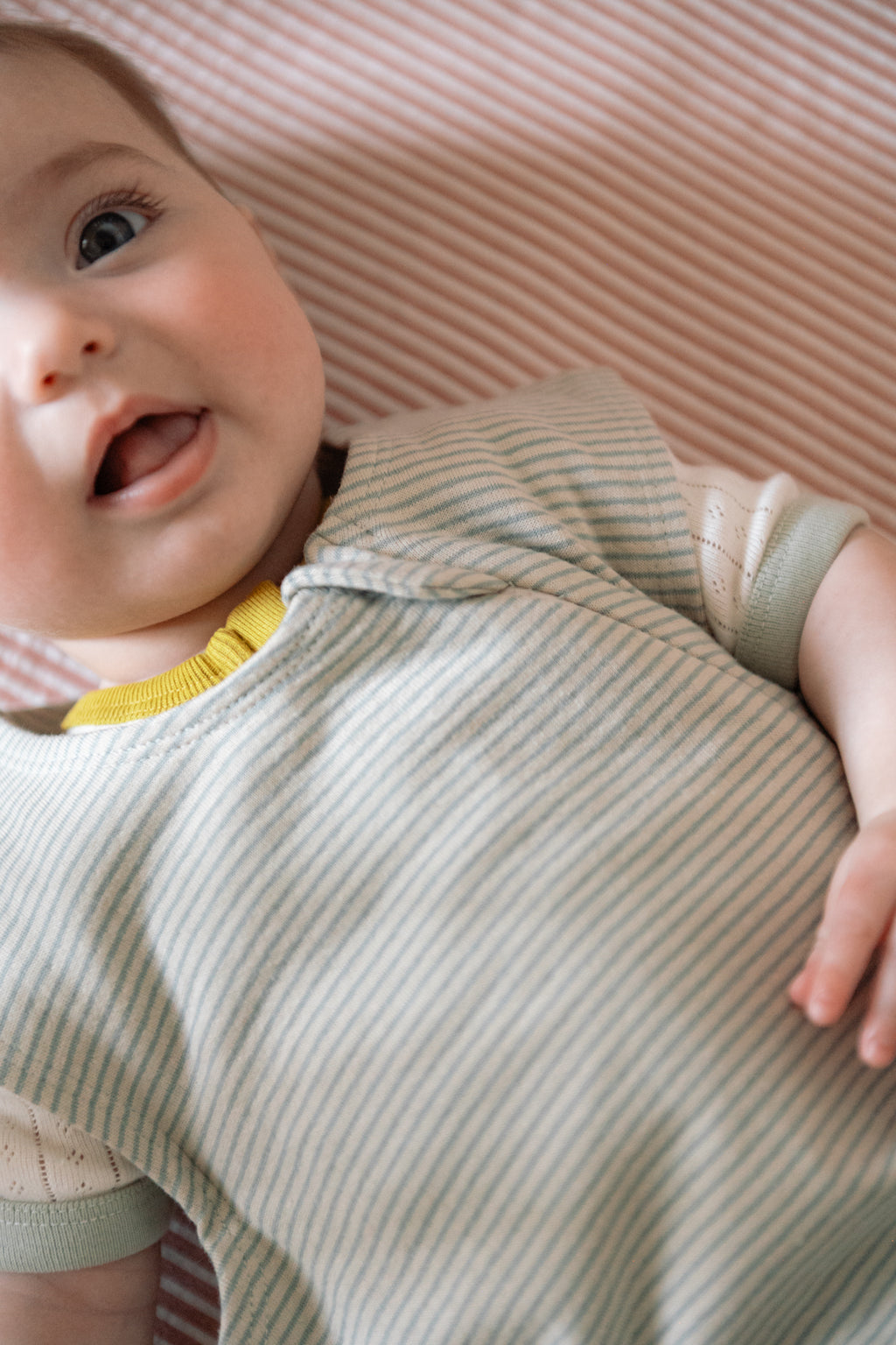 pointelle short sleeve sleeper multi