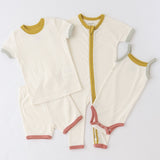 pointelle short sleeve sleeper multi