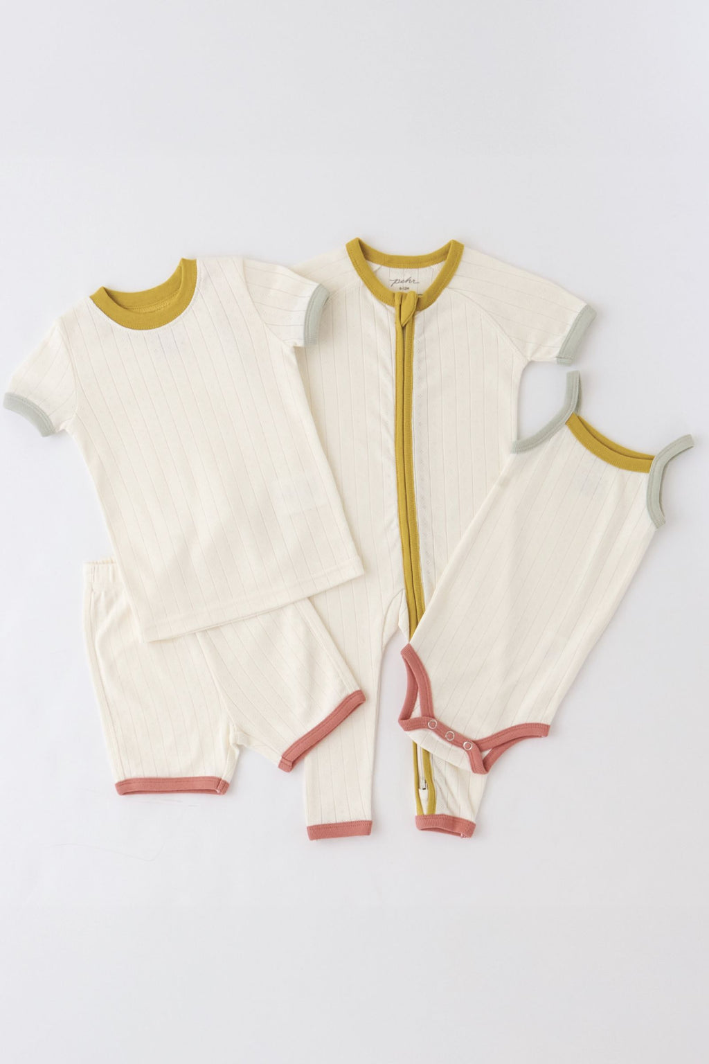 pointelle short sleeve sleeper multi