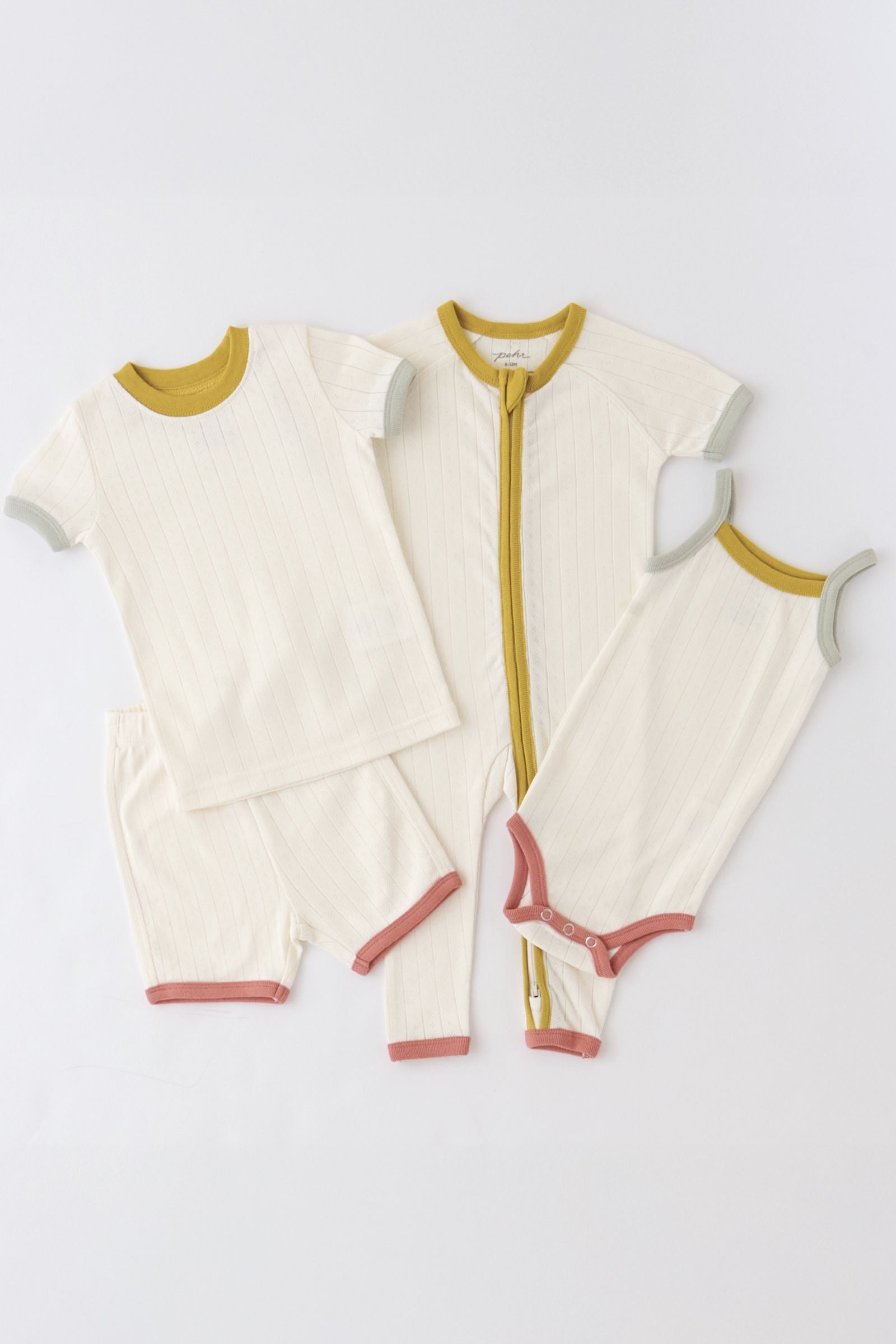 pointelle short sleeve sleeper multi