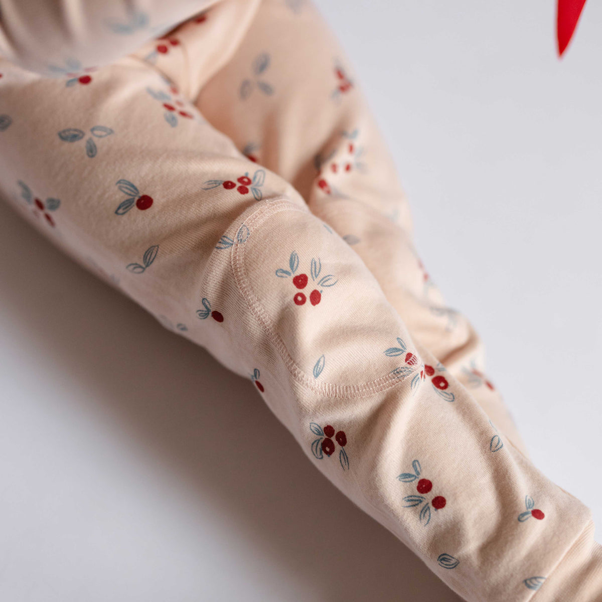 Ribbed Toddler Pajama - Berry Lane- Up Close Knee Padding
