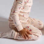 Ribbed Toddler Pajama - Berry Lane- On Child- Holiday Print- Pink With Berries