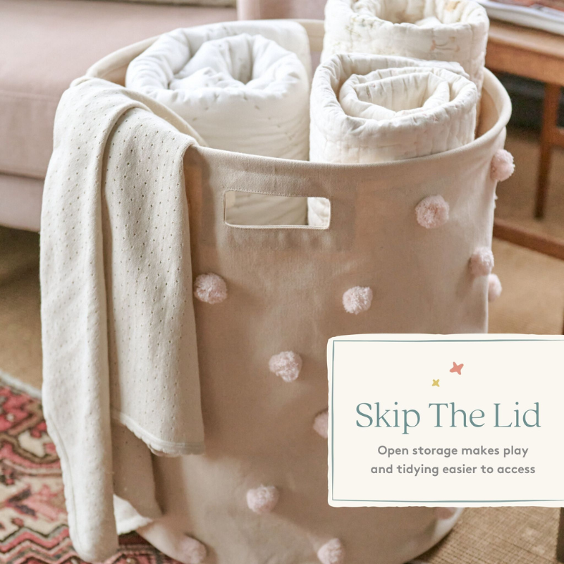 Skip The Lid - Open storage makes play and tidying easier to access