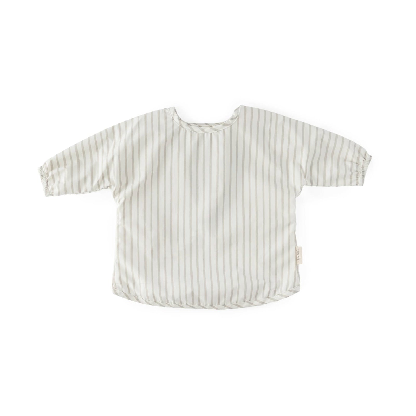 Smock Bib Pehr Stripes Away Pebble Grey 6 - 12 mos. 