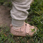 French Terry Toddler Jogger - Heather Grey- Front Up Close- On Model