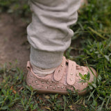 French Terry Toddler Jogger - Heather Grey- Front Up Close- On Model