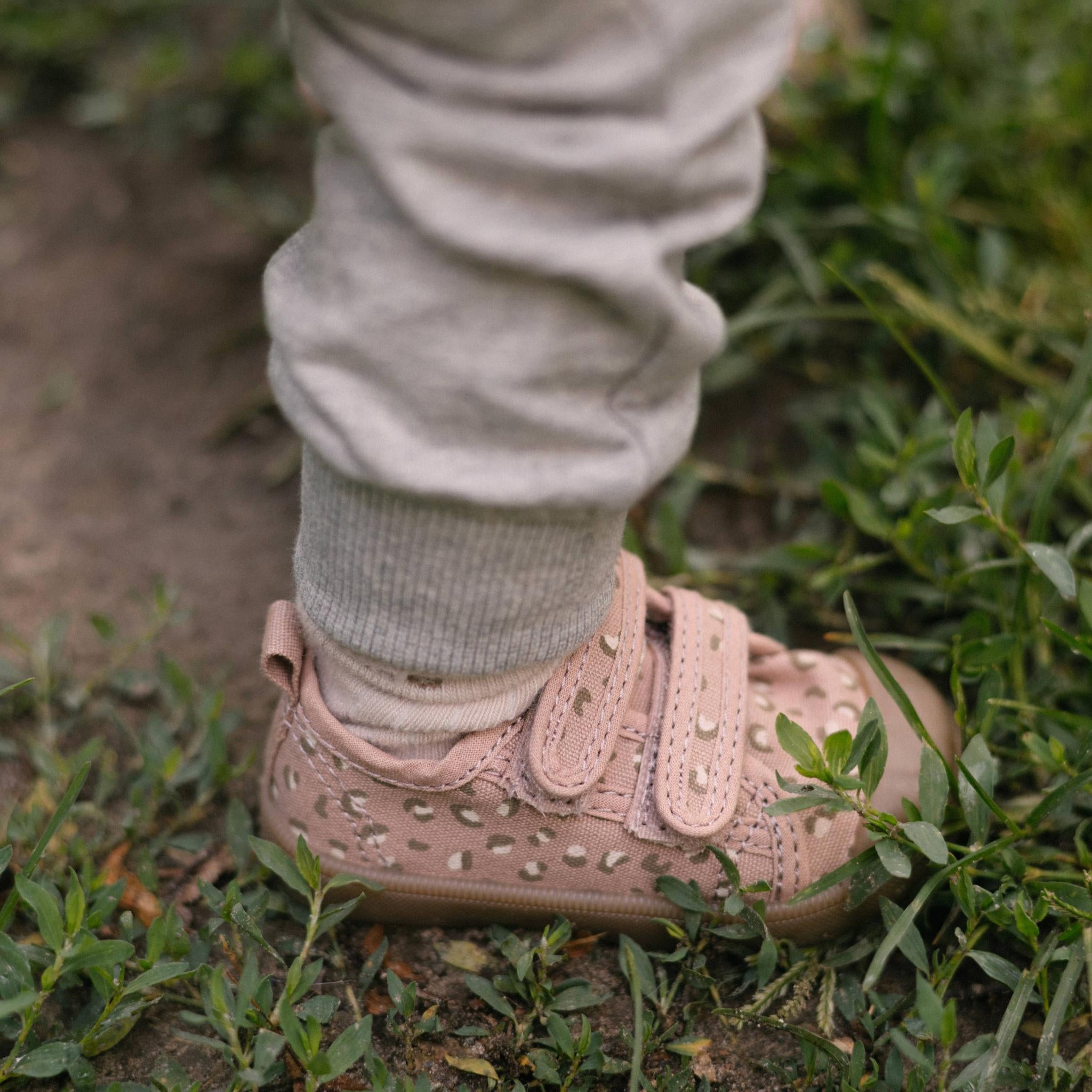French Terry Toddler Jogger - Heather Grey- Front Up Close- On Model