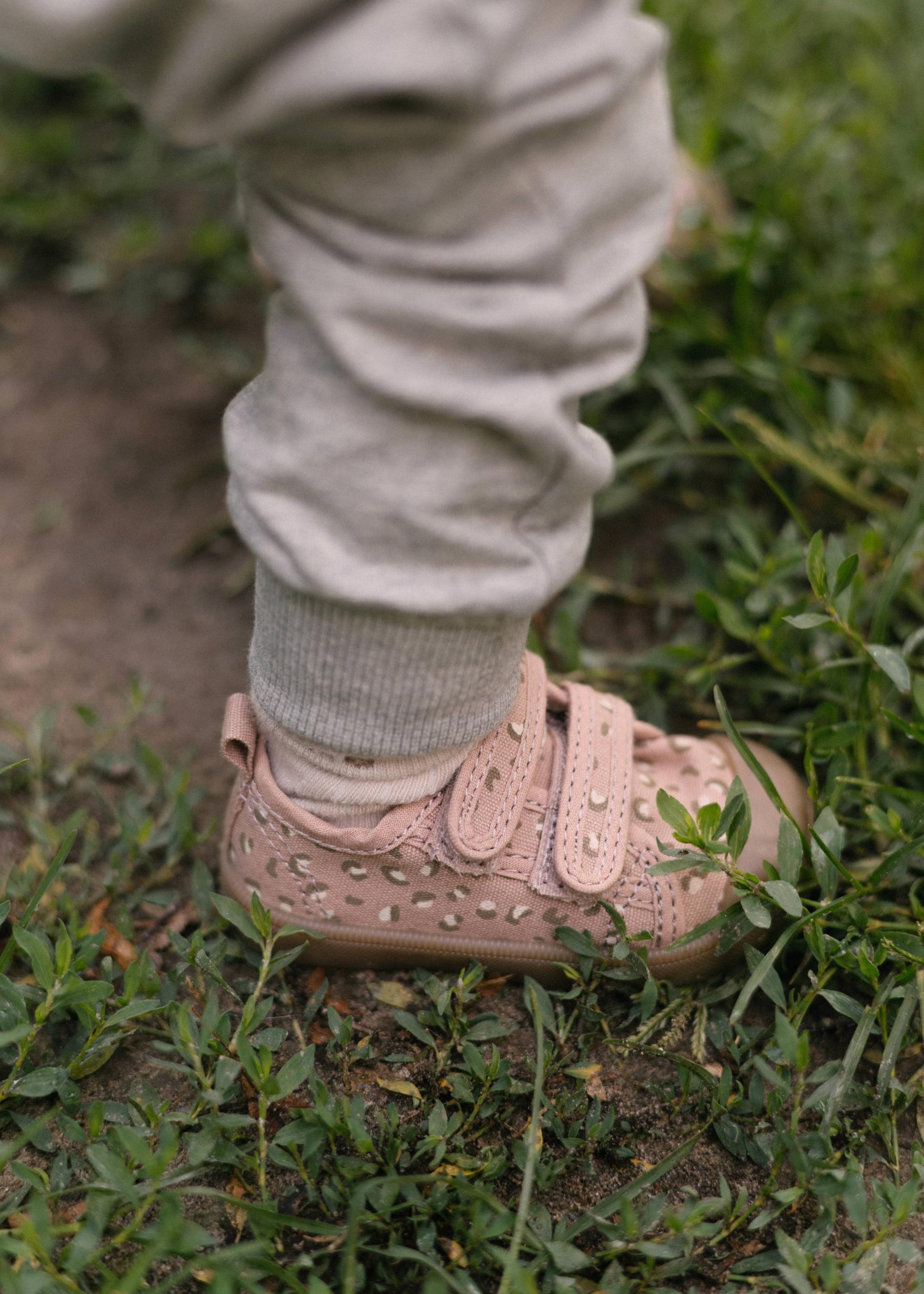 French Terry Toddler Jogger - Heather Grey- Front Up Close- On Model