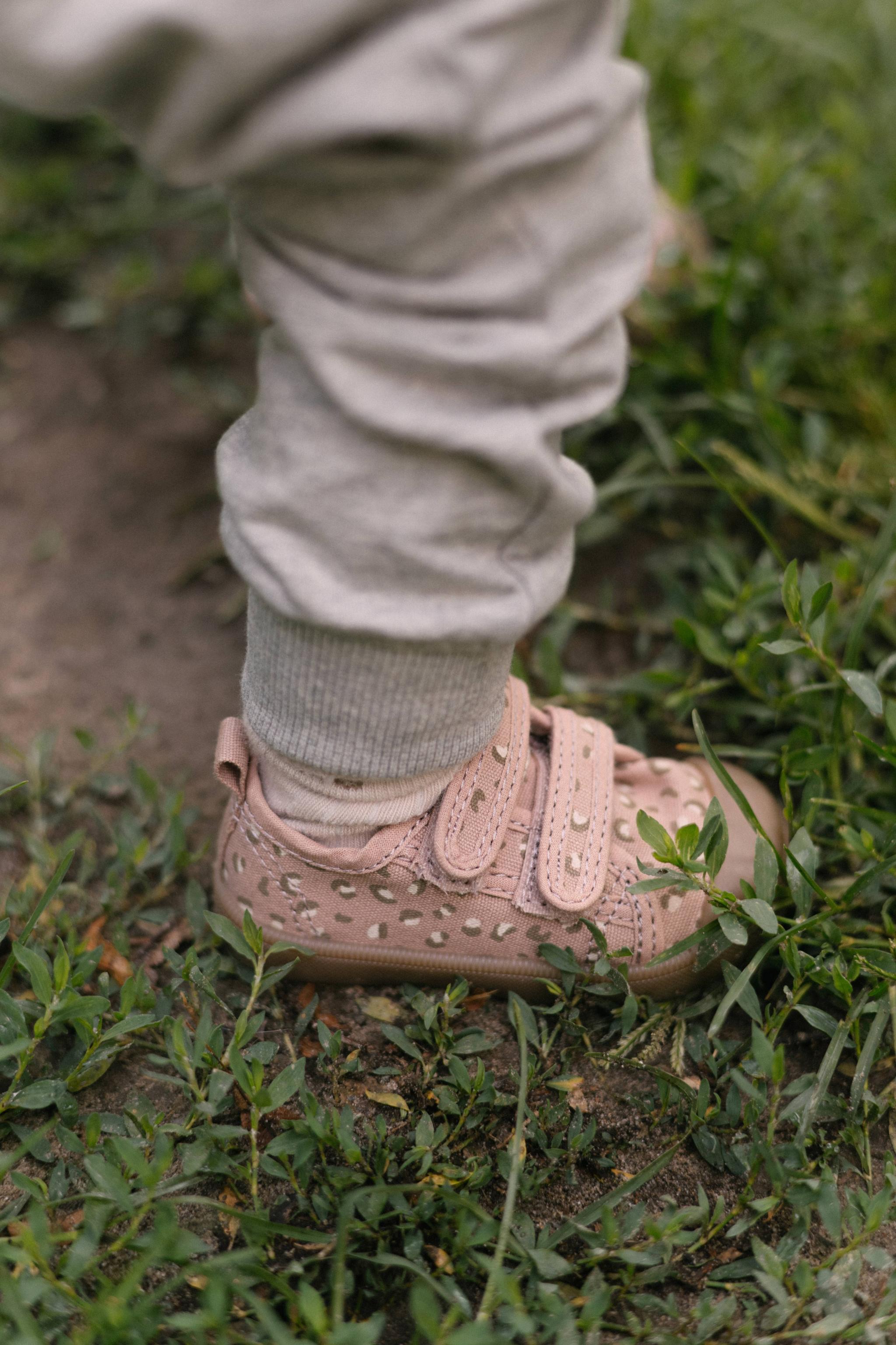French Terry Toddler Jogger - Heather Grey- Front Up Close- On Model