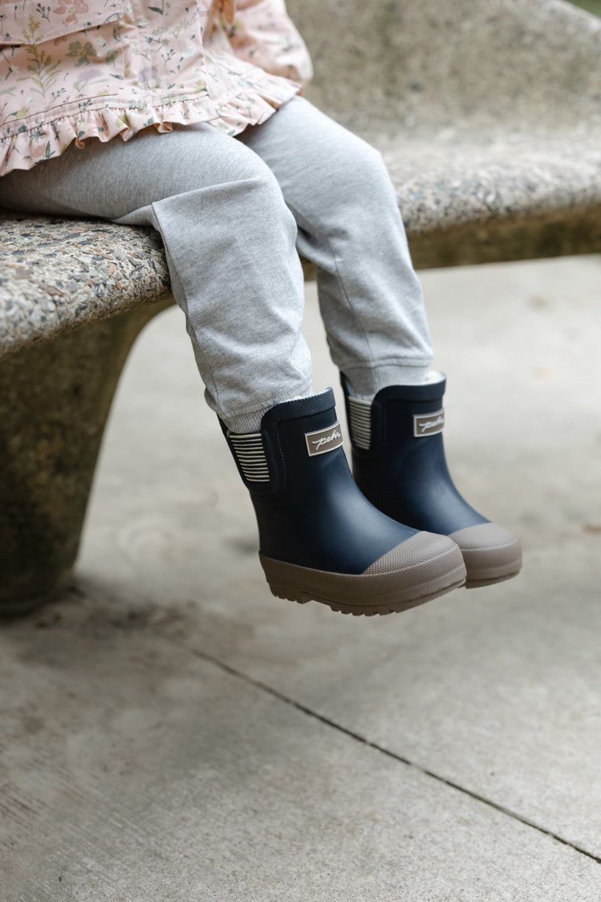 French Terry Toddler Jogger - Heather Grey- Close Up Tucked Into Pathfinder Boot