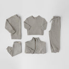 French Terry Harem Pant - Heather Grey- Group Flatlay