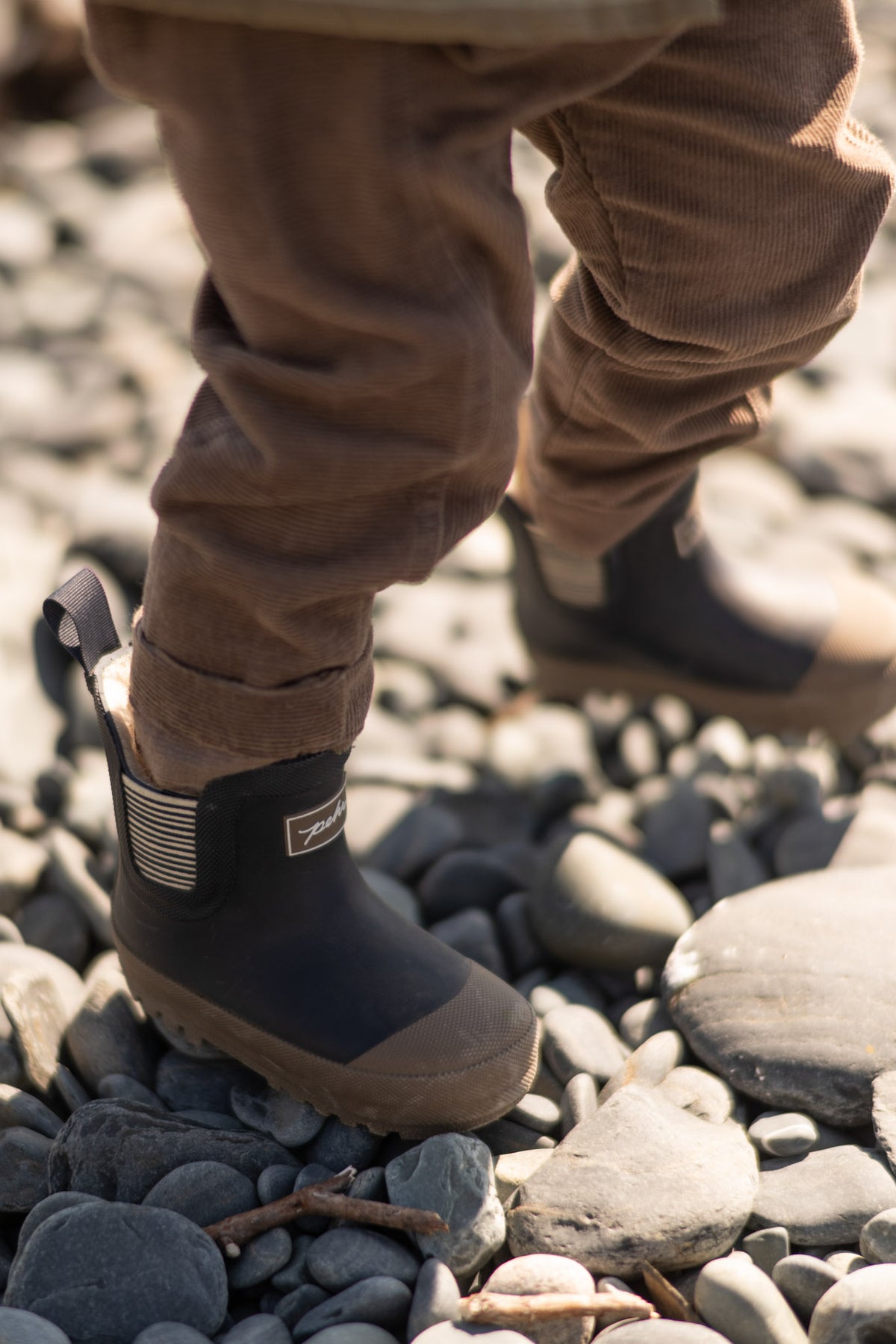 Corduroy Pant - Portobello- Baby -On Toddler- Tucked Into Pathfinder Ink Boot