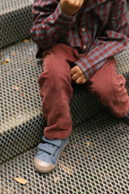 Corduroy Pant - Mulberry- On Model