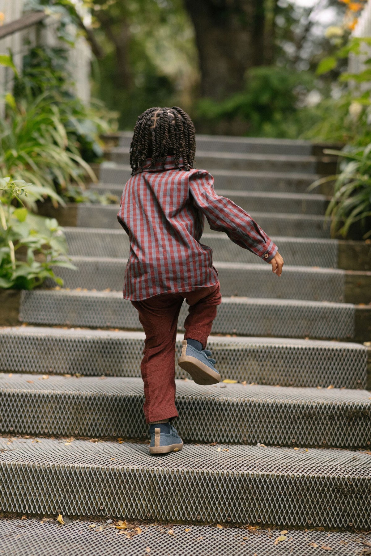 Corduroy Pant - Mulberry- Back- On Model
