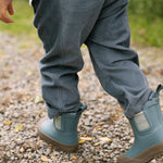 Corduroy Pant - Harbor- Back - Up Close- On Model- Tucked Into Boots