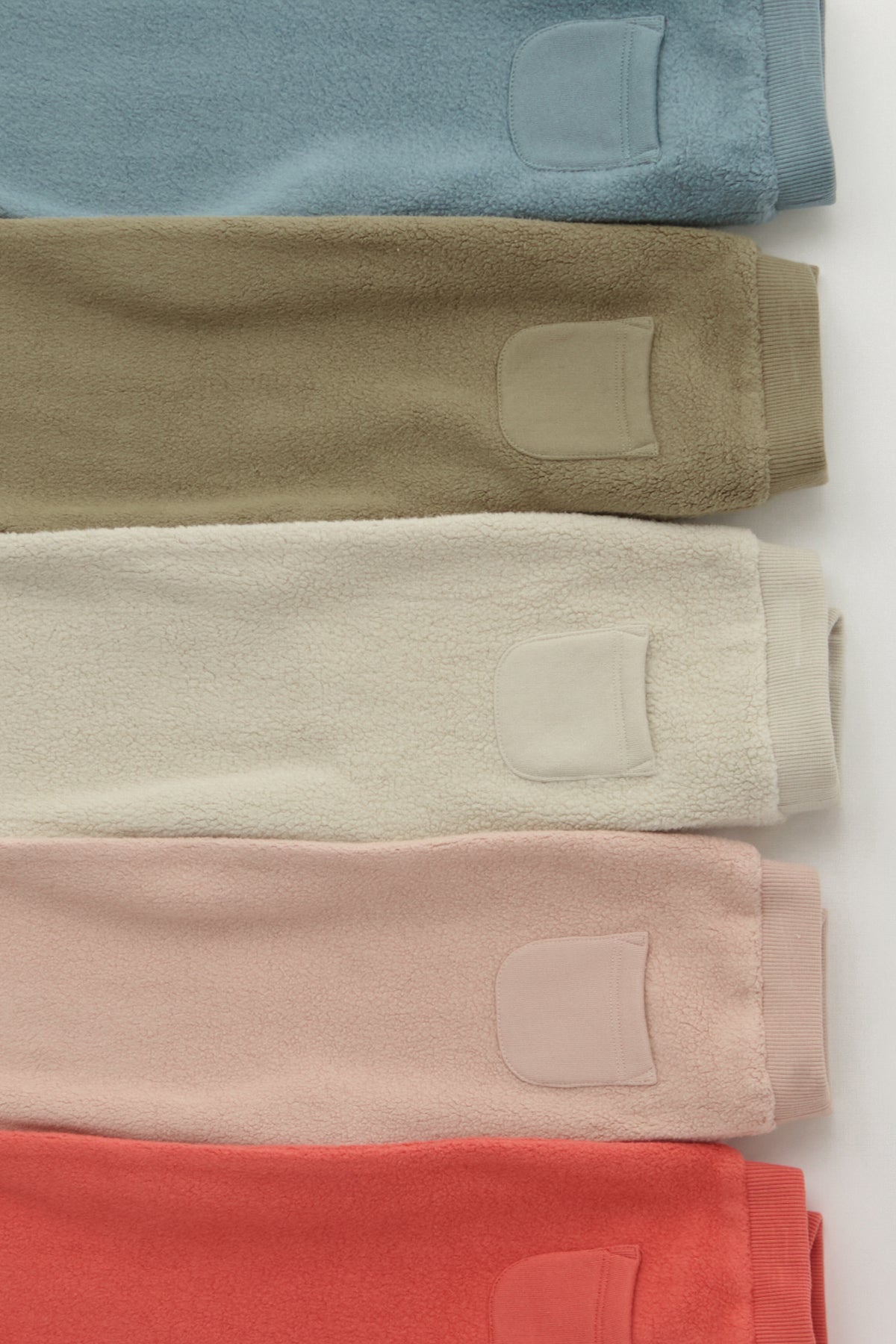 Teddy Fleece Jogger - Apple- On Toddler- Collection Flat Lay