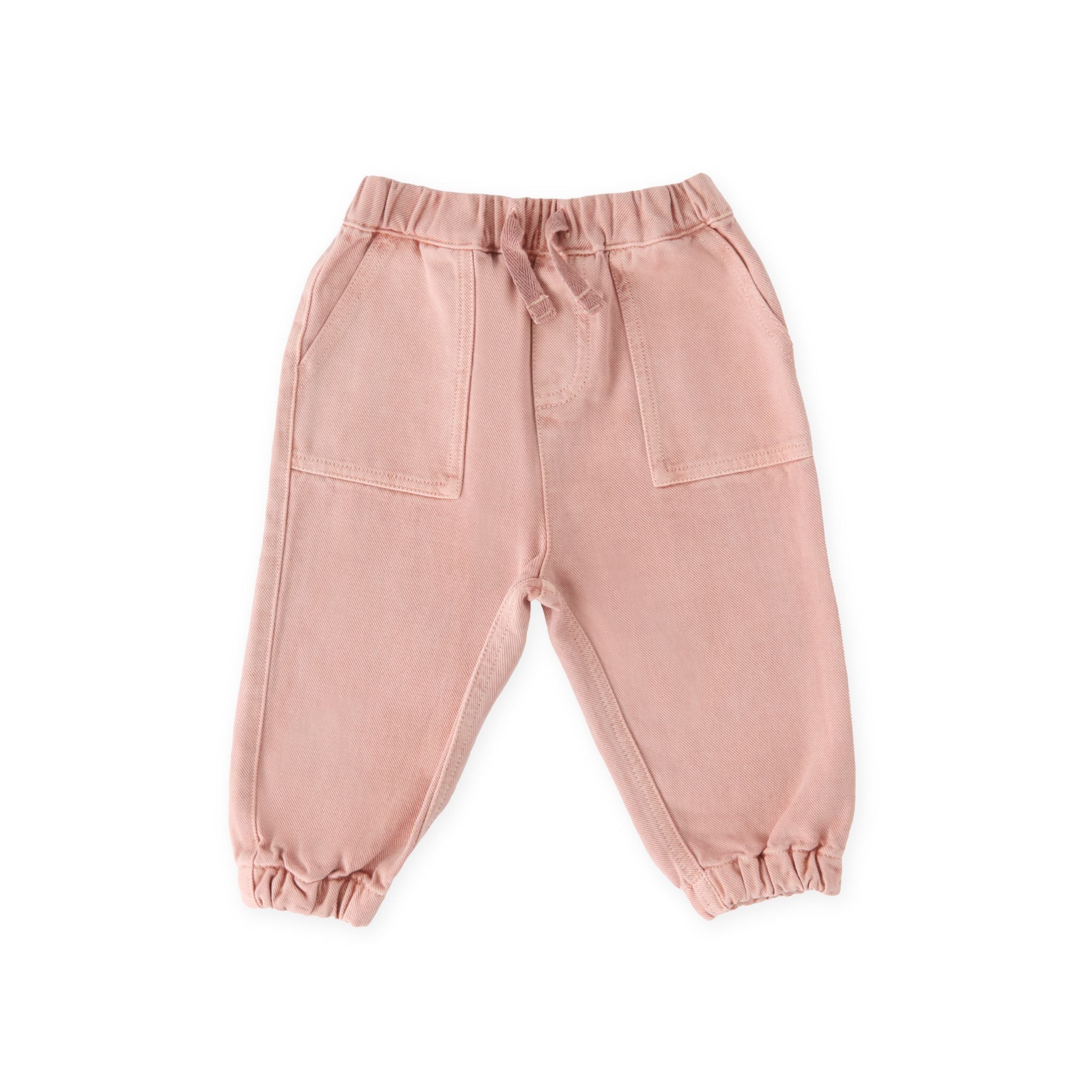 baby vintage twill baby utility jogger peony in pinks pattern
