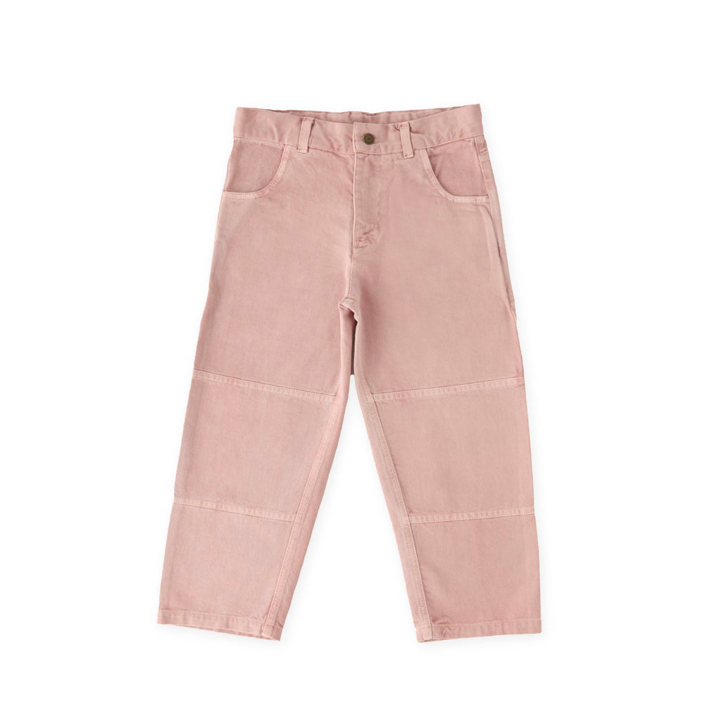 kids vintage twill kids utility pant peony in pinks pattern