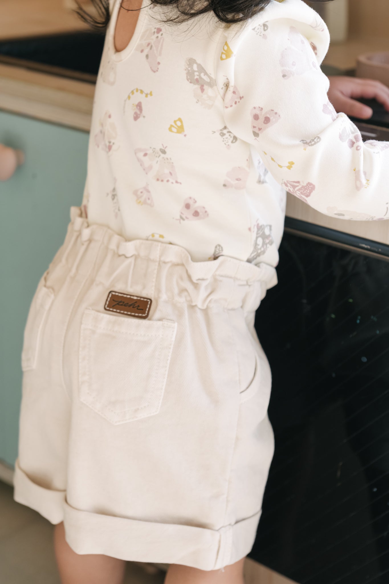 Pehr-Vintage Twill Paperbag Shorts-Natural-2