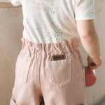 Pehr-Vintage Twill Paperbag Shorts-Peony-2