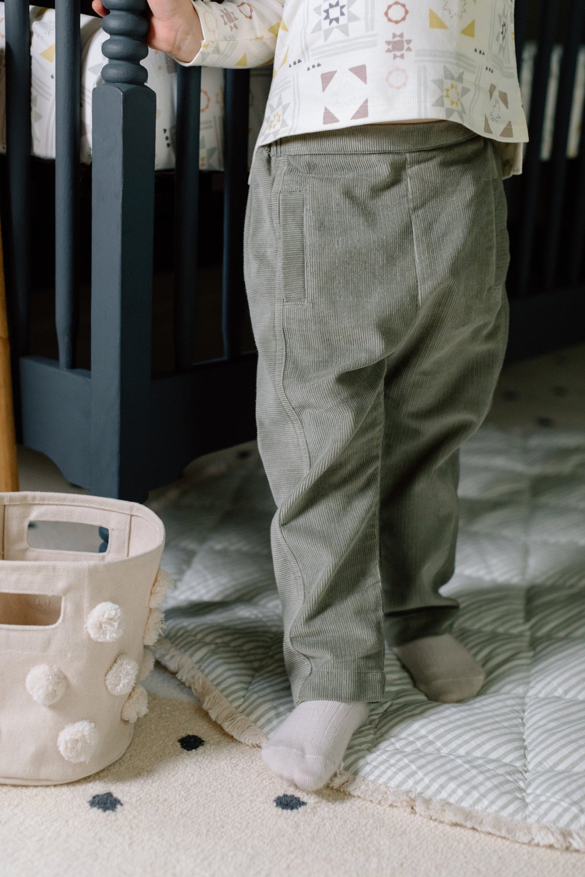 kids corduroy kids pant sage