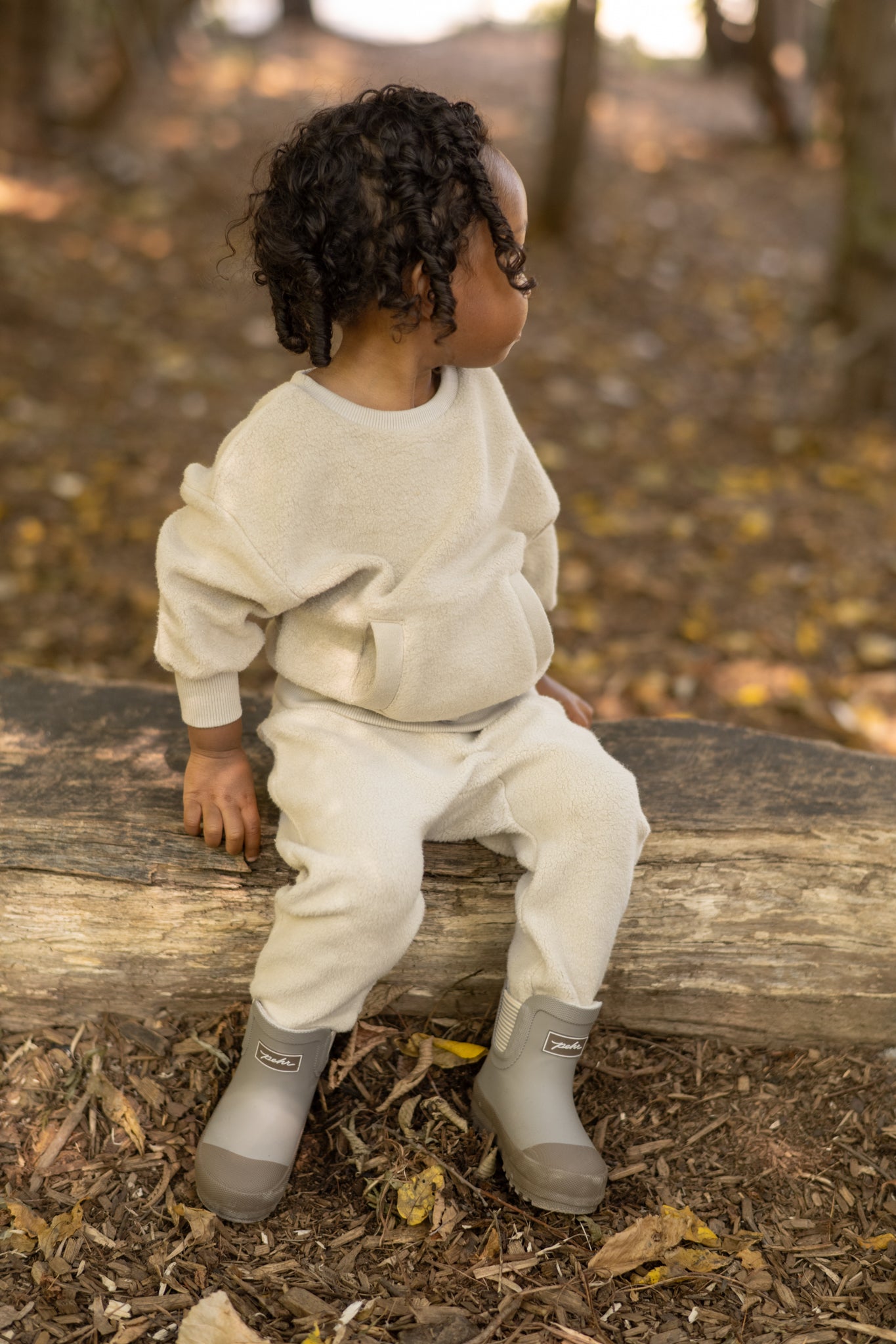 Pehr-Teddy Fleece Harem Pant-Stone-3