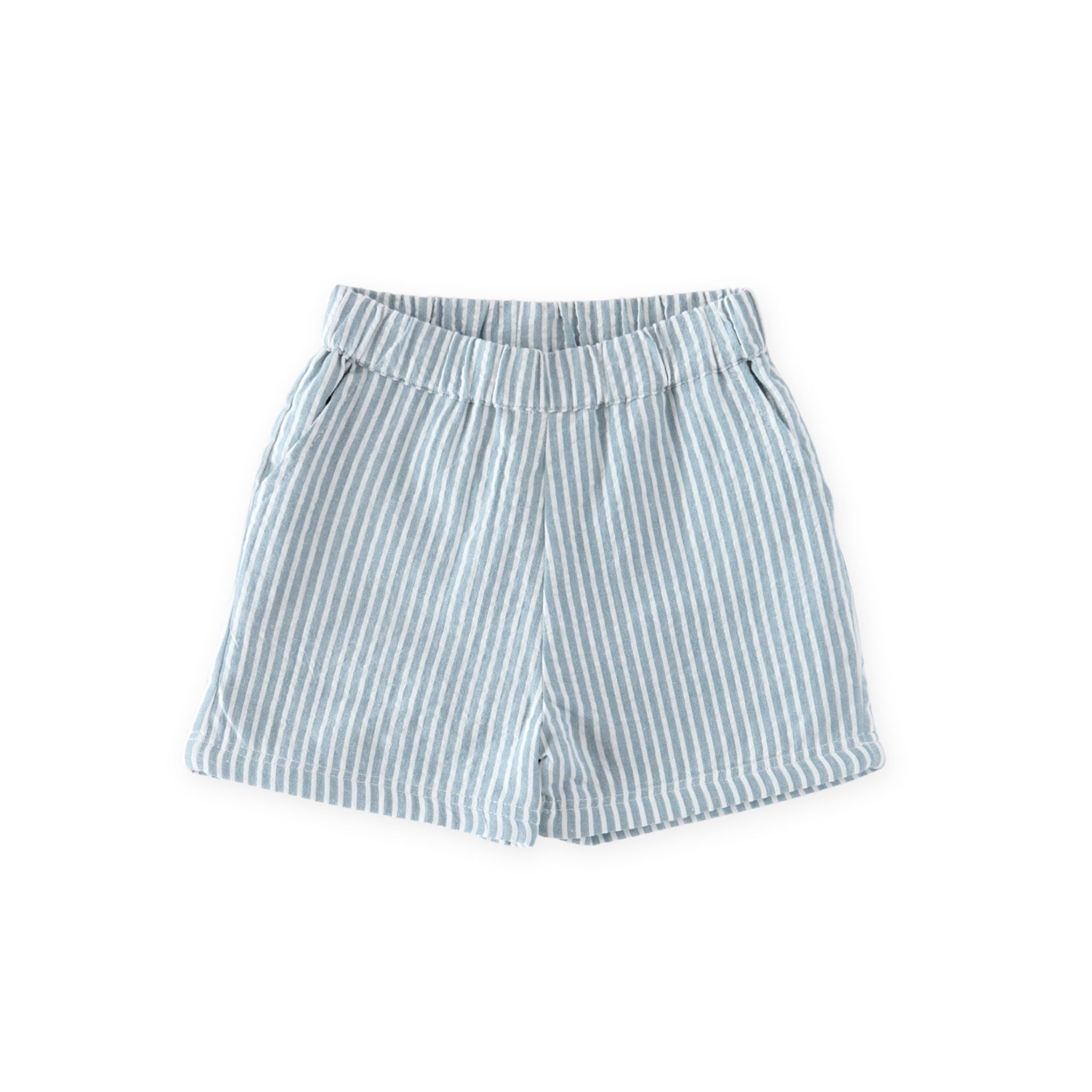 Pehr- Seersucker Shorts-Marine Blue-1