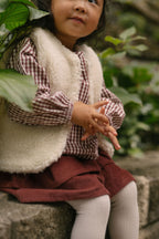 Corduroy Skirt - Mulberry- On Model- Tiered Skirt- Up Close