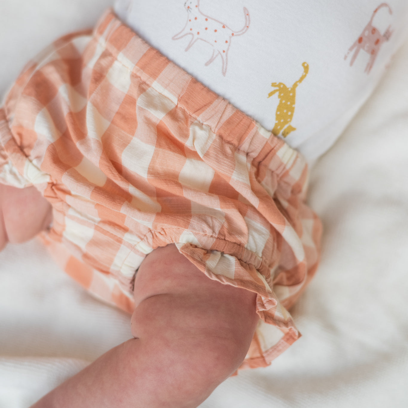 Checkmate Ruffle Bloomer - Melon