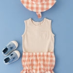 Checkmate Ruffle Bloomer - Melon
