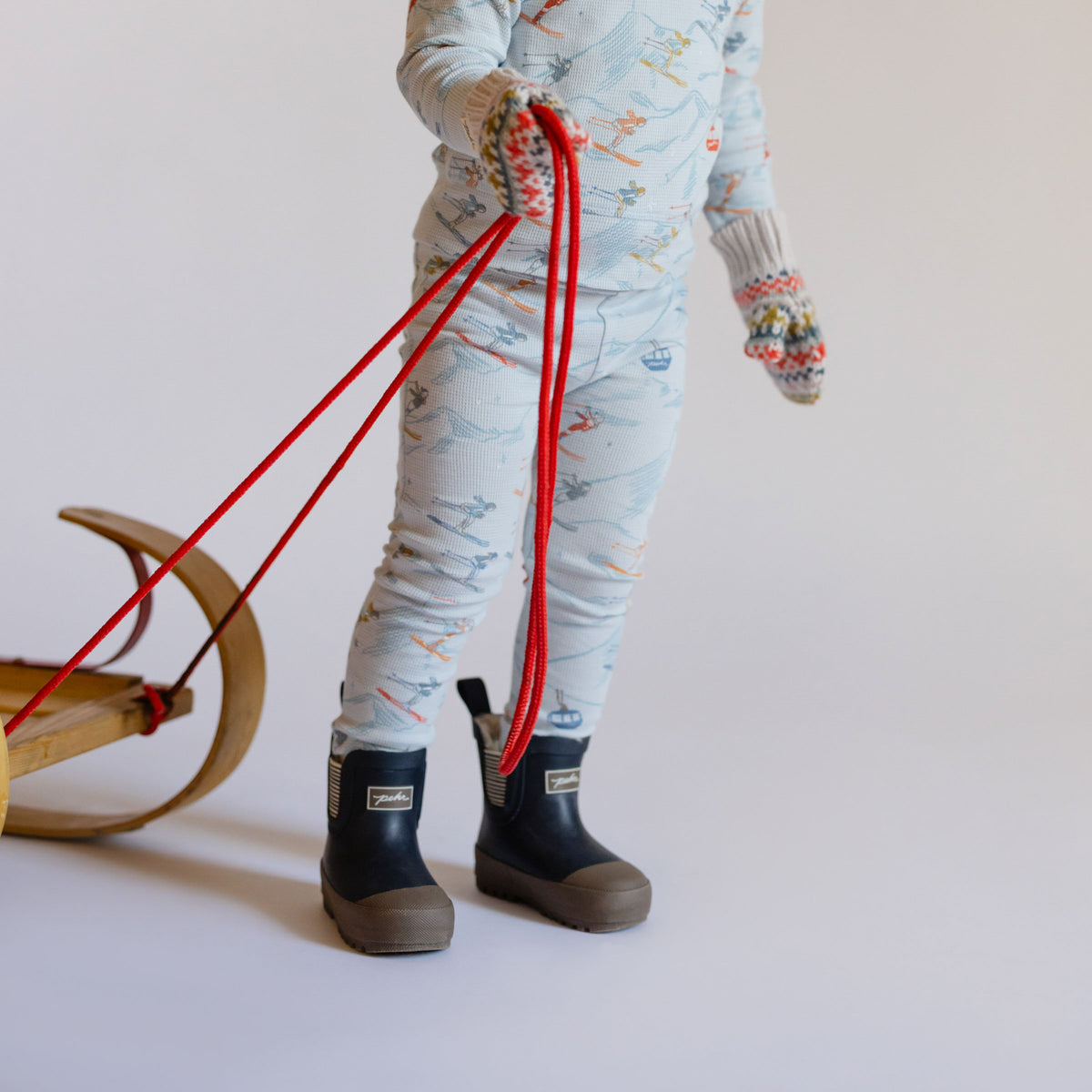 Petit Ski Legging - On The Slopes- On Toddler- Blue- Ski Print