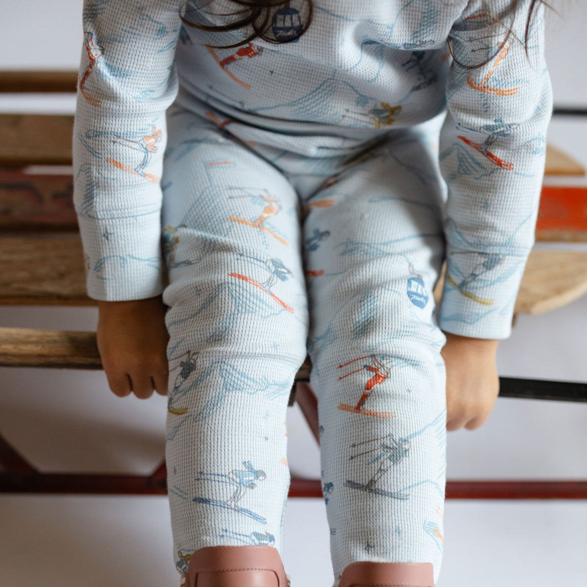 Petit Ski Legging - On The Slopes- On Toddler- Blue- Ski Print