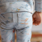 Petit Ski Legging - On The Slopes- Back Of Toddler- Blue- Ski Print