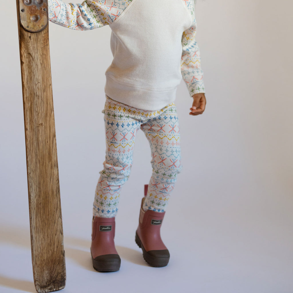Petit Ski Legging - Snow Patrol- On Toddler- Colorful Print