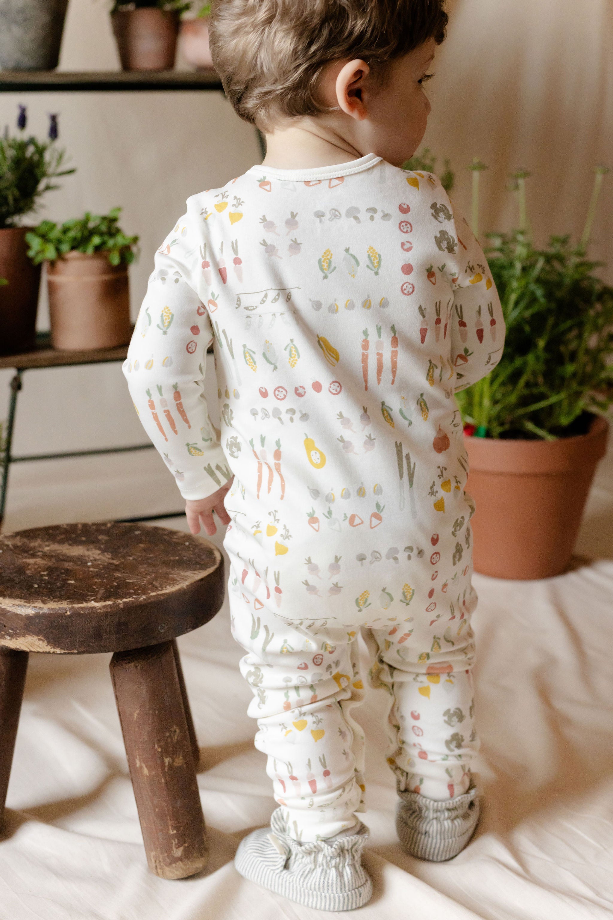 Pehr-Henley Romper-Veggie Patch-5