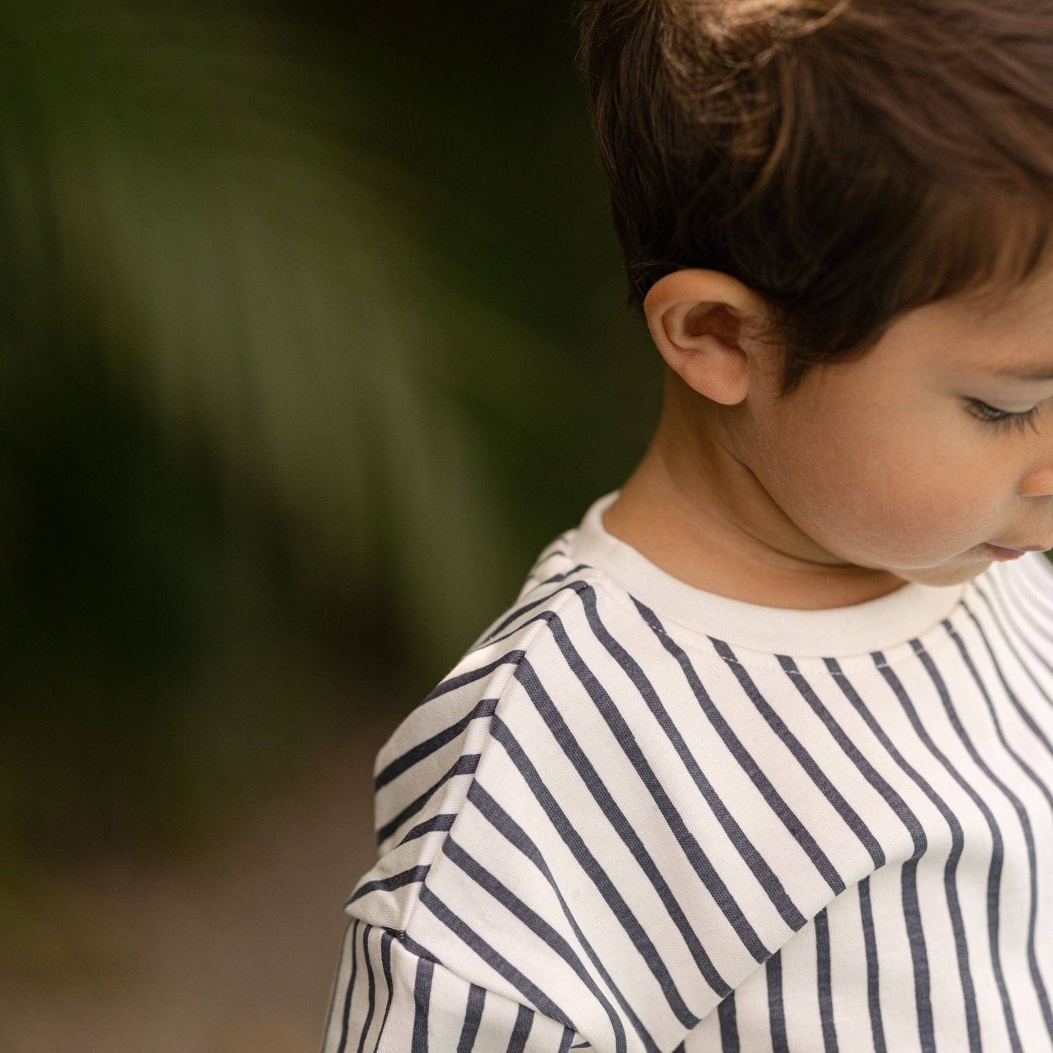 Pehr-Dropped Shoulder Short Sleeve T-Shirt-Stripes Away Ink Blue-4