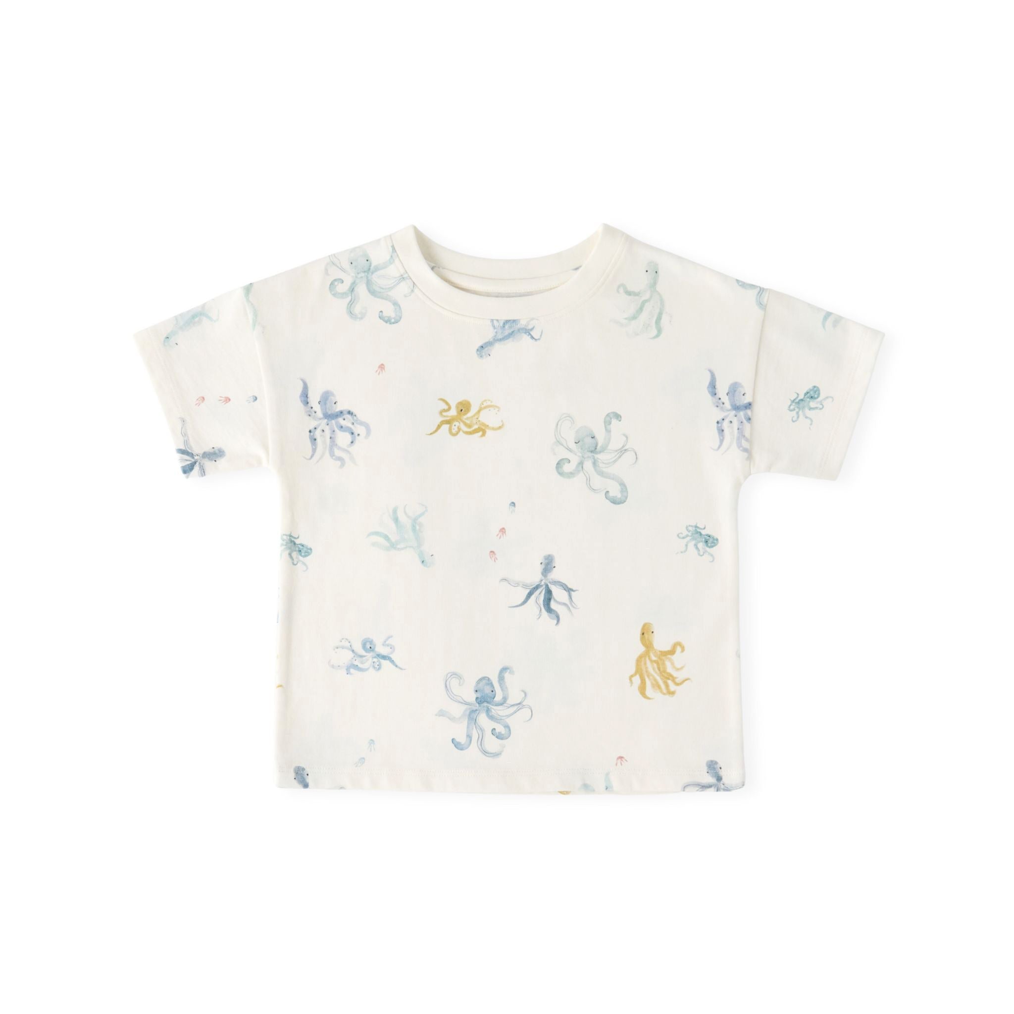 Dropped Shoulder Short Sleeve T-Shirt - Octopus Oasis