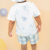 Dropped Shoulder Short Sleeve T-Shirt - Octopus Oasis